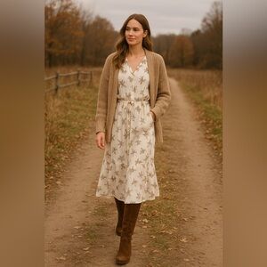 Sweet Salt Floral Cream Maxi Dress Cottagecore Feminine Romantic 10